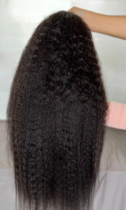 Super Long Kinky Straight 13x6 Transparent Wigs